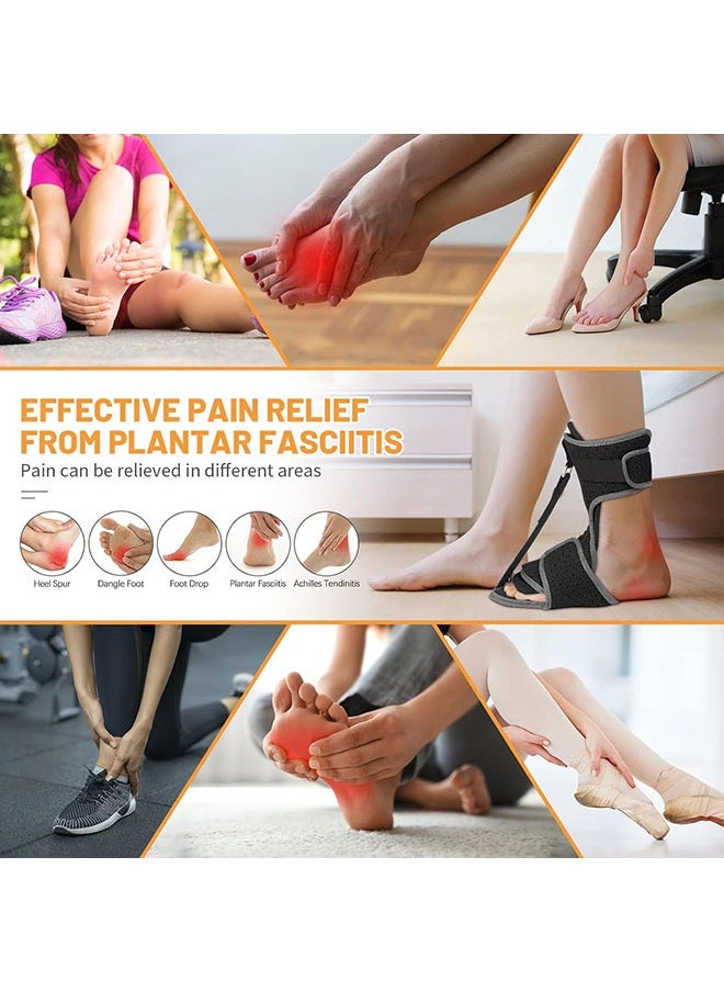 Arabest Plantar Fasciitis Night Splint,Adjustable Plantar Fasciitis Brace with Arch Support | Dorsal Night Splint for Women Men | Dual Effective Plantar Fasciitis Relief Achilles Tendonitis Foot Drop Heel Pain Black  - Image 2