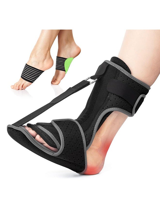 Arabest Plantar Fasciitis Night Splint,Adjustable Plantar Fasciitis Brace with Arch Support | Dorsal Night Splint for Women Men | Dual Effective Plantar Fasciitis Relief Achilles Tendonitis Foot Drop Heel Pain Black  - Image 1