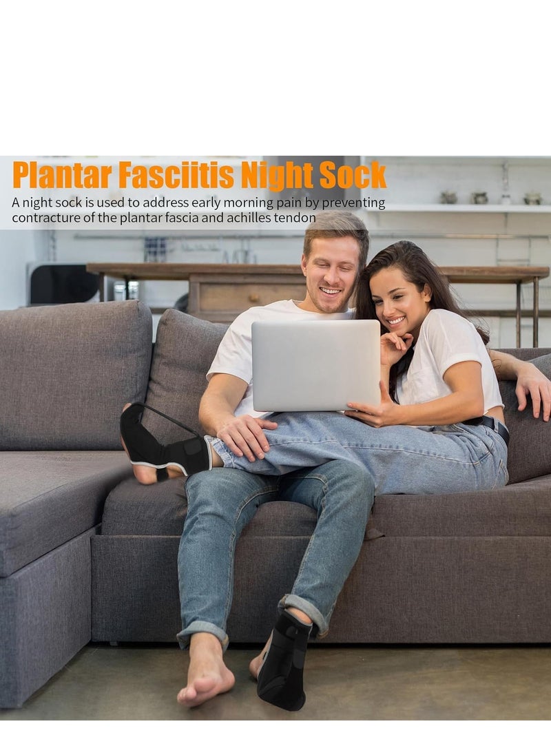 Arabest Plantar Fasciitis Night Splint,Adjustable Plantar Fasciitis Brace with Arch Support | Dorsal Night Splint for Women Men | Dual Effective Plantar Fasciitis Relief Achilles Tendonitis Foot Drop Heel Pain Black  - Image 4