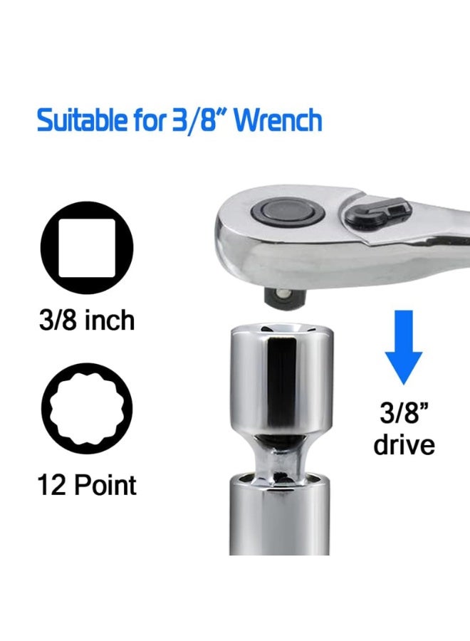 Generic Spark Plug Socket Set Thin Wall Swivel Magnetic Spark Plug Socket 3/8" Drive 12 Point Spark Plug Socket Removal Tool Compatible with Motorcycle Car SUV BMW Nissan Mini (14mm and 16mm)  - Image 2