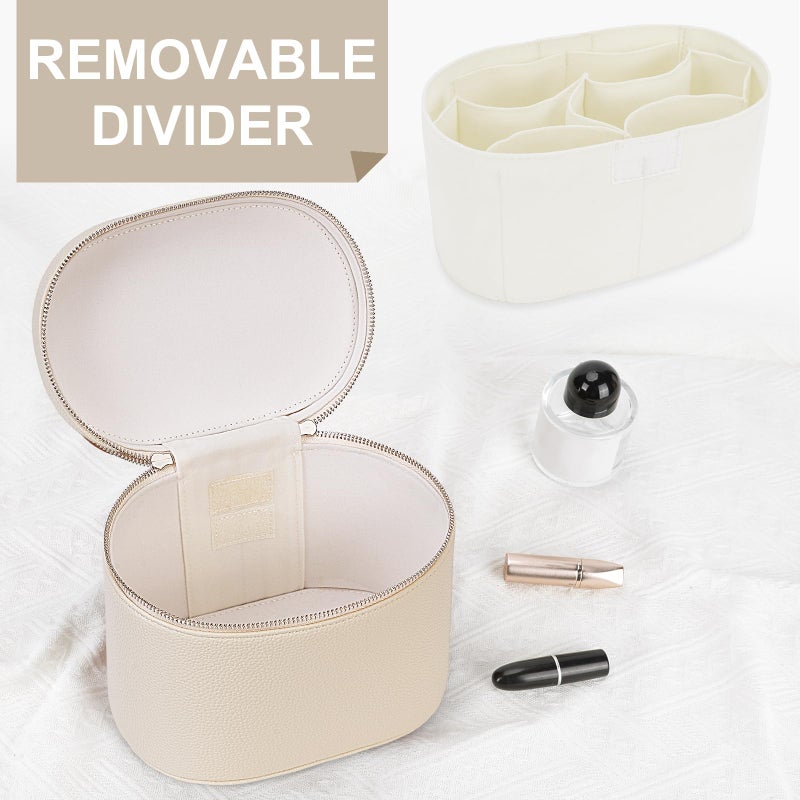 Yfgbcx Makeup Bag Vanity Case With Removable Divider Travel Toiletry Bag Portable Cosmetic Bag Makeup Organizer Case - Image 4