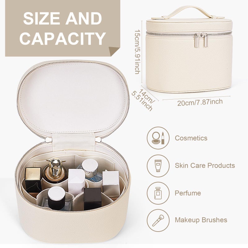 Yfgbcx Makeup Bag Vanity Case With Removable Divider Travel Toiletry Bag Portable Cosmetic Bag Makeup Organizer Case - Image 3