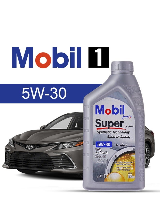 موبيل زيت محرك سيارة تويوتا، كامري 2024 - 2009 - لزوجة 5w30 موبيل سوبر 5 لتر، مع فلتر زيت المحرك - 2009 2010 2011 2012 2013 2014 2015 2016 2017 2018 2019 2020 2021 2022 2023 2024