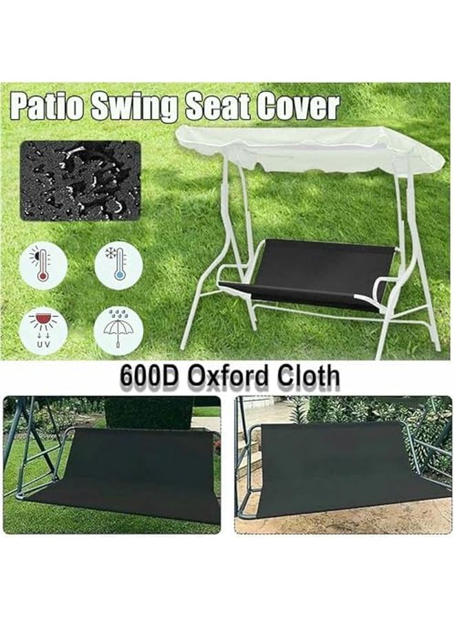 Heavy Duty 600D Oxford Waterproof Swing Seat Cover Replacement Black 62x20 5x20 5 Inch - Image 5