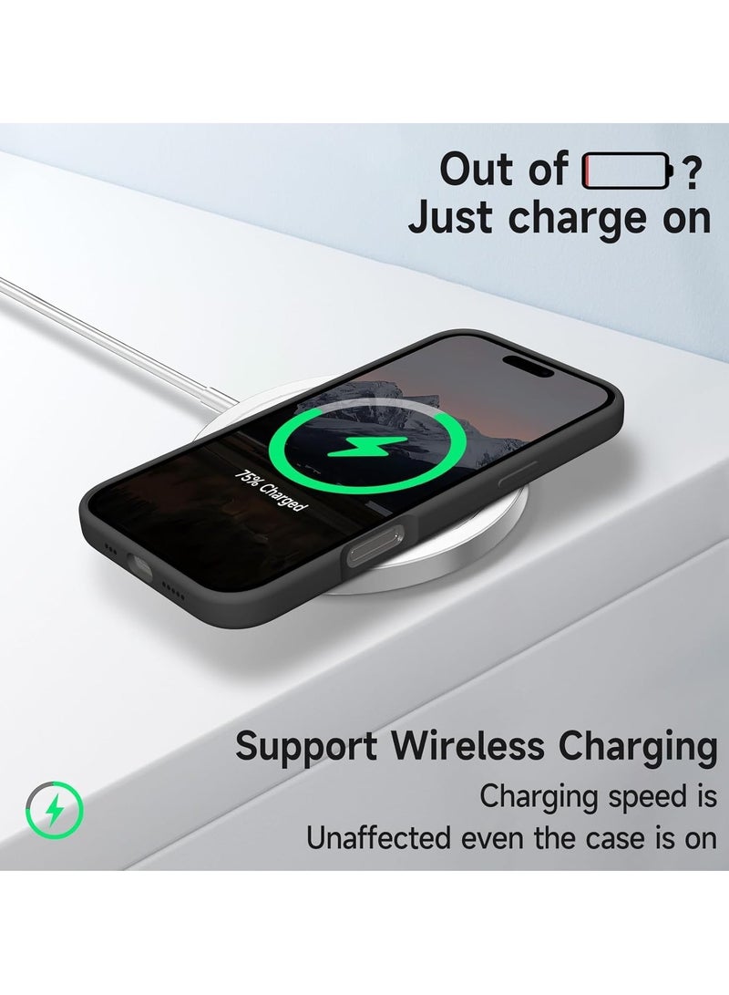 ELTRAZONE "iPhone 16 Pro Max Soft Liquid Silicone Case - Shockproof Full Body Protection with Matte Finish & Microfiber Lining (Black)" - Image 5