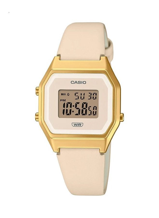 CASIO Casio Women Watch Vintage Digital Gold Dial Genuine Leather Band LA680WEGL-4DF  - Image 1