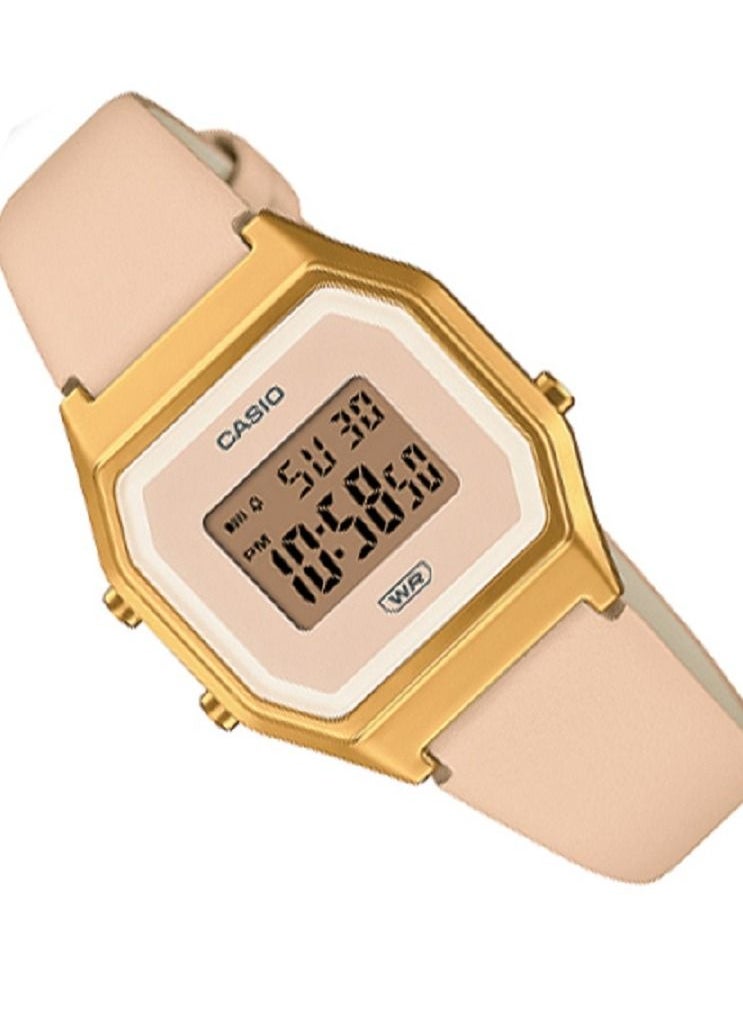 CASIO Casio Women Watch Vintage Digital Gold Dial Genuine Leather Band LA680WEGL-4DF  - Image 3