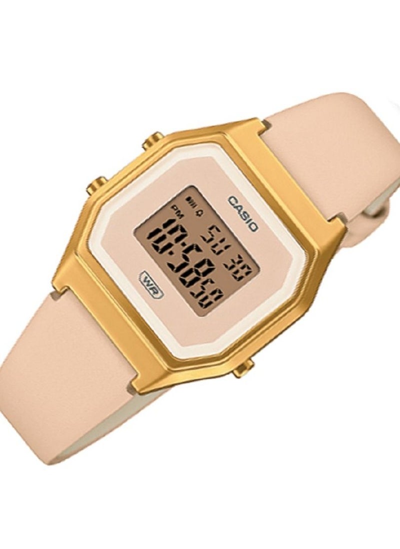 CASIO Casio Women Watch Vintage Digital Gold Dial Genuine Leather Band LA680WEGL-4DF  - Image 2