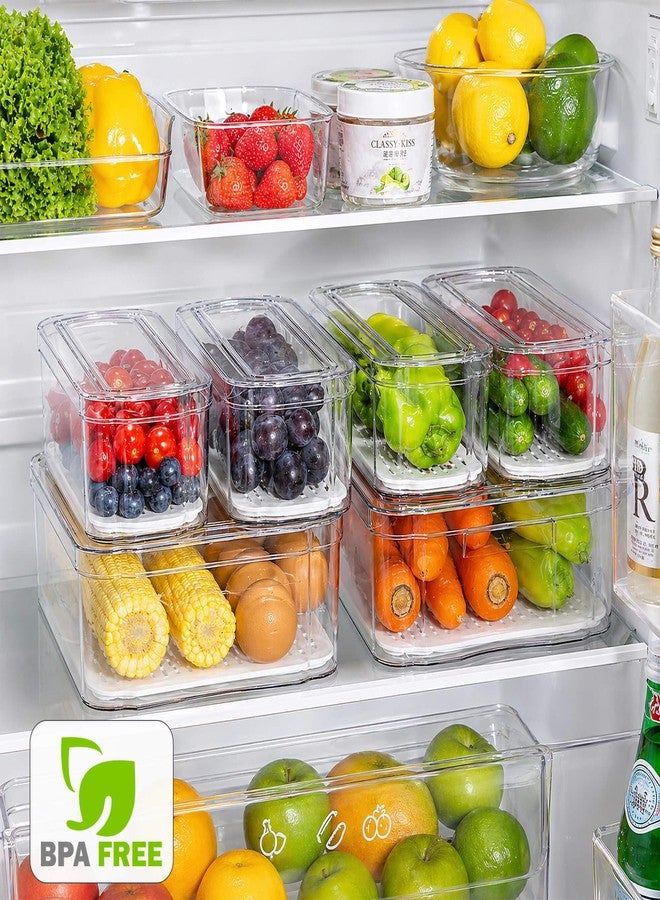 SMRCAD Fridge Organizers and Storage, 10 Pack Clear Organizer Bins with Lids for Kitchen, Pantry, Refrigerator, Food, Fruit, Vegetable Storage - Image 3