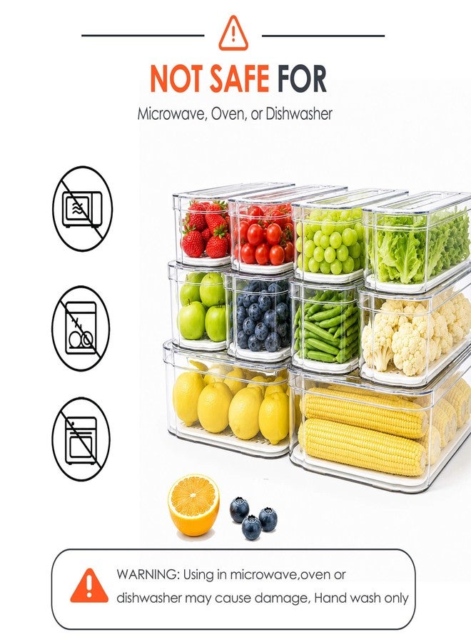 SMRCAD Fridge Organizers and Storage, 10 Pack Clear Organizer Bins with Lids for Kitchen, Pantry, Refrigerator, Food, Fruit, Vegetable Storage - Image 2