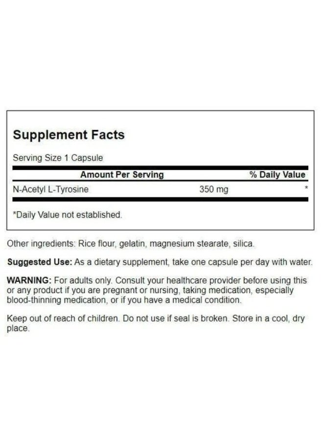 SWANSON N-Acetyl L-Tyrosine 350 mg 60 Caps (pack of 2) - Image 2