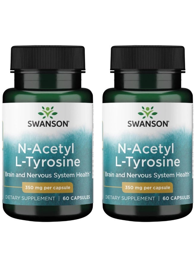 SWANSON N-Acetyl L-Tyrosine 350 mg 60 Caps (pack of 2) - Image 1