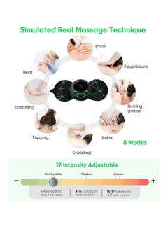 DMG TECH Electric Massagers, Microcurrent EMS Massage Device, Portable Neck Massager for Pain Relief, Bioelectric Acupoints Massager Mat for Arms Neck Shoulder Back Waist Legs, 8 Modes 19 Levels Cordless  - Image 3