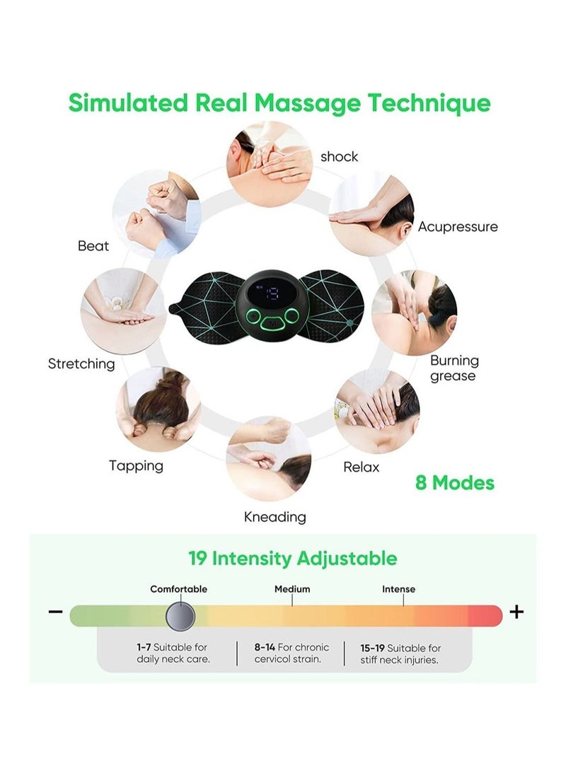 DMG TECH Electric Massagers, Microcurrent EMS Massage Device, Portable Neck Massager for Pain Relief, Bioelectric Acupoints Massager Mat for Arms Neck Shoulder Back Waist Legs, 8 Modes 19 Levels Cordless  - Image 3