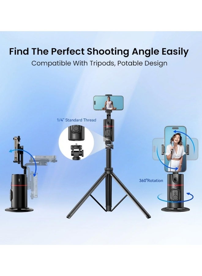 ZUKIMM - Auto Face Tracking Tripod for Mobile Phone, 360°Rotation Face & Body Auto Tracking Phone Holder with Remote, No App, Gesture Control, Moving Tripod for Vlog Live Streaming Video Recording Tiktok - Image 1