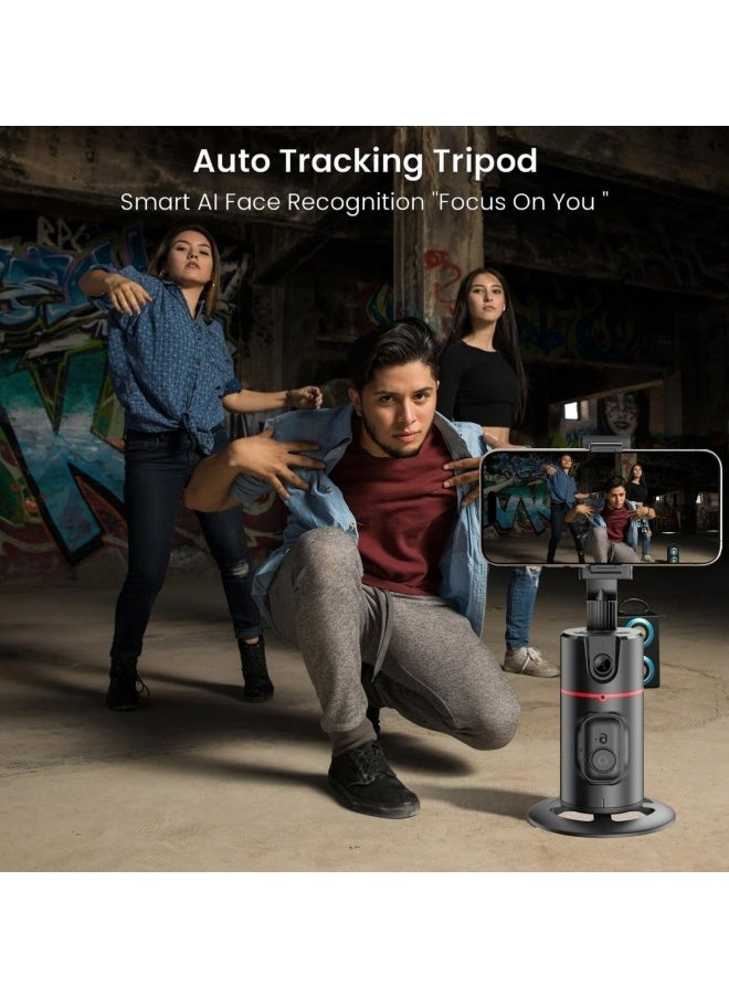 ZUKIMM - Auto Face Tracking Tripod for Mobile Phone, 360°Rotation Face & Body Auto Tracking Phone Holder with Remote, No App, Gesture Control, Moving Tripod for Vlog Live Streaming Video Recording Tiktok - Image 1