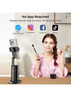 ZUKIMM Auto Face Tracking Tripod for Mobile Phone, 360°Rotation Face & Body Auto Tracking Phone Holder with Remote, No App, Gesture Control, Moving Tripod for Vlog Live Streaming Video Recording Tiktok  - Image 5