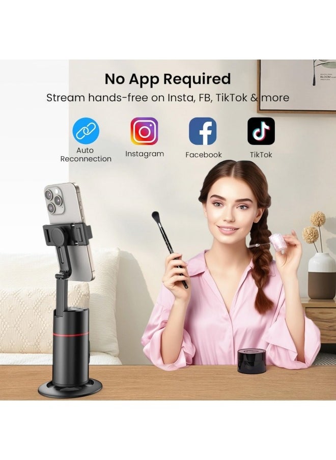 ZUKIMM - Auto Face Tracking Tripod for Mobile Phone, 360°Rotation Face & Body Auto Tracking Phone Holder with Remote, No App, Gesture Control, Moving Tripod for Vlog Live Streaming Video Recording Tiktok - Image 1