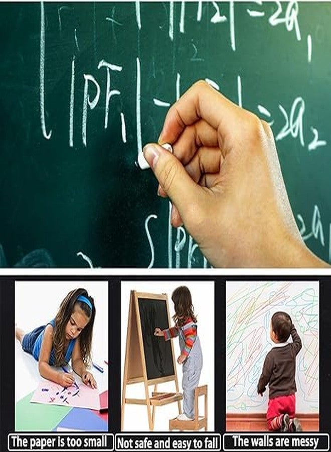TimeTech Chalkboard Wallpaper Peel and Stick (17.7" x 78.7") | Large Green Contact Paper Self-Adhesive Wall Decal | Classroom, Kids Playroom & Home Use | Includes 10 Colorful Chalks & Cleaning Cloth - Image 5