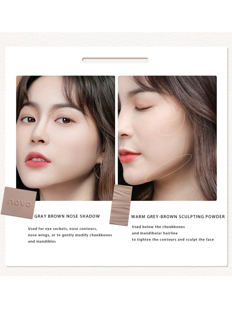 Novo Contour Palette - Contour Kit - Highlighter - 01 Milk Tea Coeoa - Image 5