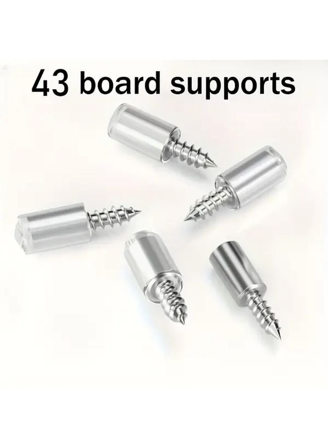 43 قطعة من دعامات الرفوف المعدنية مسامير ذاتية التنصيب للخزائن وخزائن الكتب والخزانات سهلة التركيب - Image 1