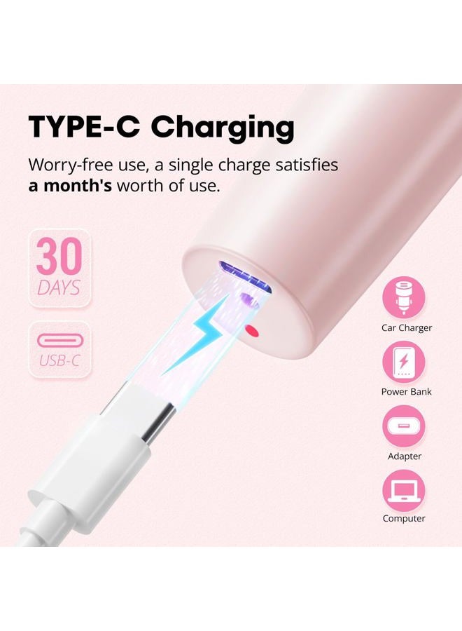 VG VOGCREST مزيل شعر الوجه وقص الحواجب للنساء، 2 في 1، شفرات دوارة مزدوجة، آمن، غير مؤلم، مضاد للحساسية، قابل لإعادة الشحن، شحن USB - Image 5