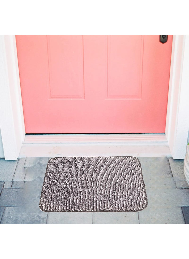 Online Quality Store Online Quality Store Solid Door Mat Grey Cotton Polyester PVC Microfiber 16 X 24 Inches  - Image 3