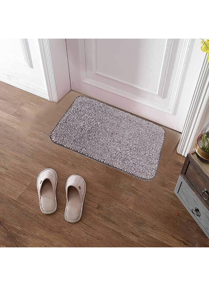 Online Quality Store Online Quality Store Solid Door Mat Grey Cotton Polyester PVC Microfiber 16 X 24 Inches  - Image 4