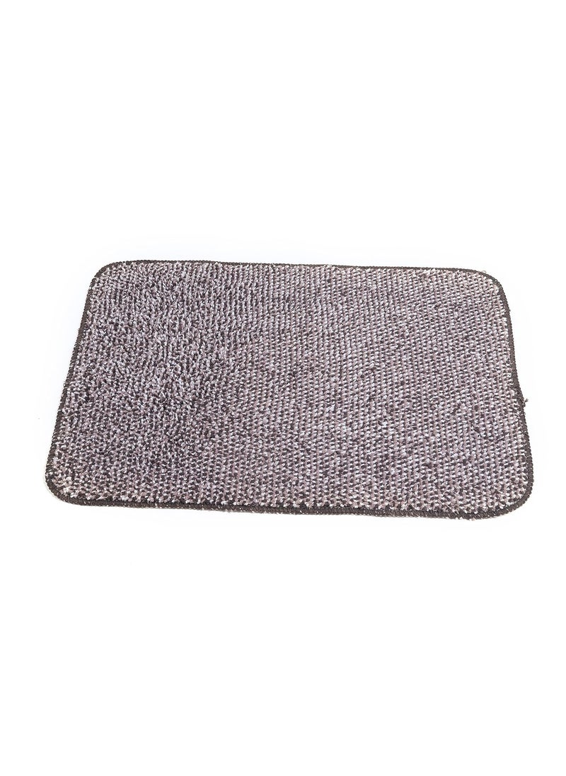 Online Quality Store Online Quality Store Solid Door Mat Grey Cotton Polyester PVC Microfiber 16 X 24 Inches  - Image 5