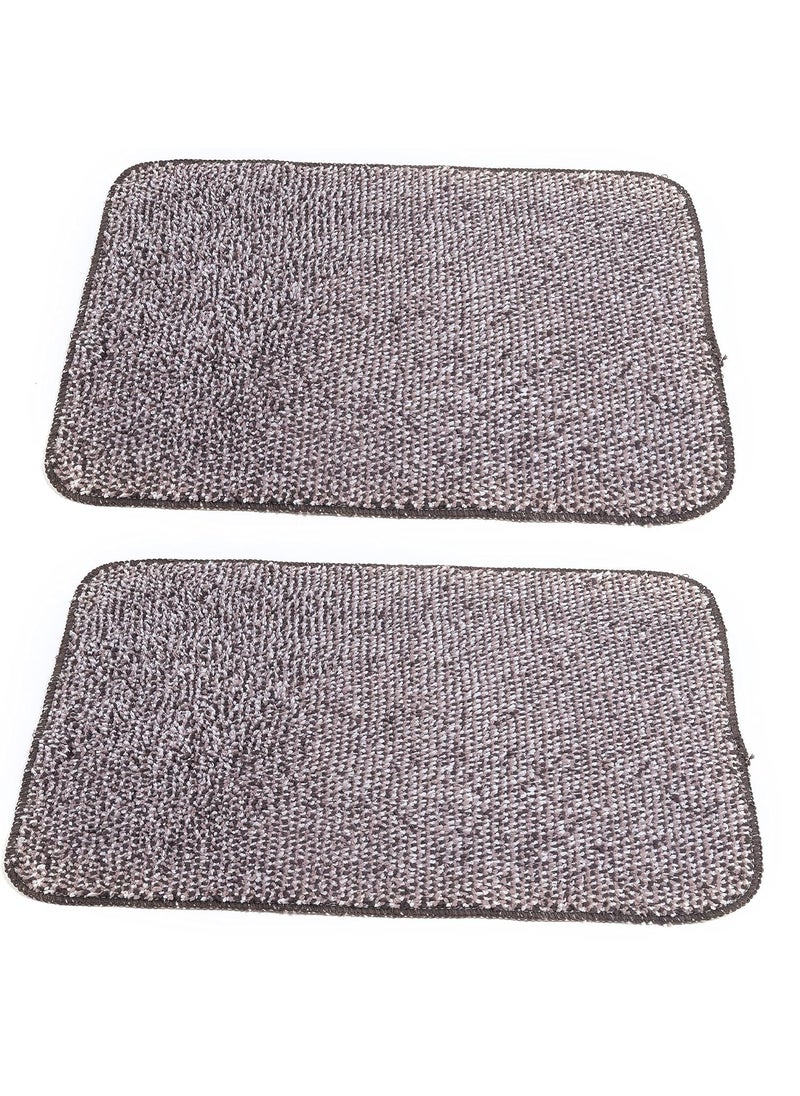 Online Quality Store Online Quality Store Solid Door Mat Grey Cotton Polyester PVC Microfiber 16 X 24 Inches  - Image 1
