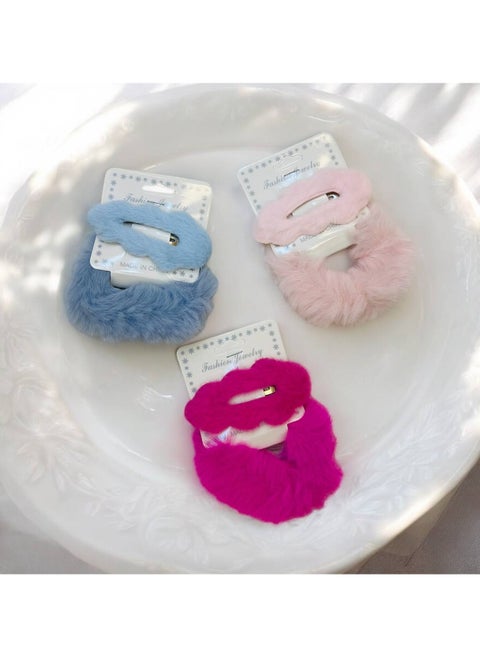 Cloud clip and multi-colored fur elastic