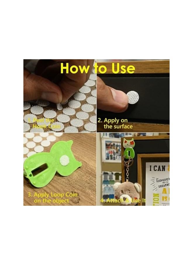 PROMASS promass 1008pcs 10mm 2/5" Diameter Sticky Back Coins Hook and Loop Dots, Self Adhesive White Sticky Dots Double Sided, Hook and Loop Tape Double Sided Sticky Pads for Craft Party DIY (504 Each)  - Image 4