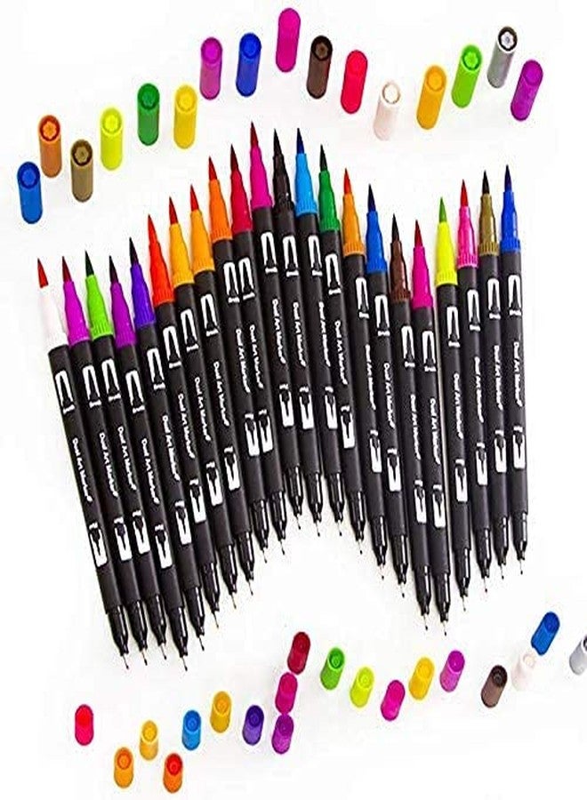 anezus Art Markers Dual Tips Coloring Brush Fineliner Color Water Based Marker Pens Set for Calligraphy Drawing Sketching Bullet Journal (12) - Image 3