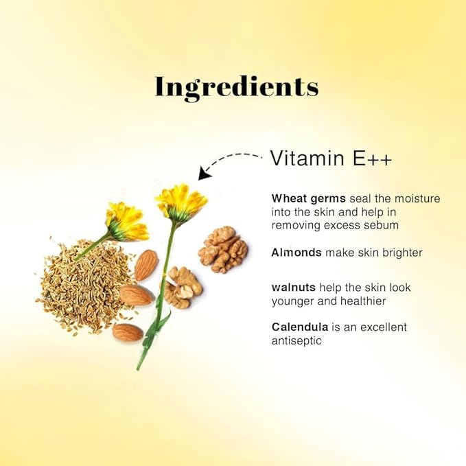 Edith Vitamin E Oil | Blend of Almond, Wheatgerm, Walnut & Carrot Oils | Physician Formulated | Antioxidant | Fight Dullness, Damage & Ageing of Skin-30 ml - Image 3