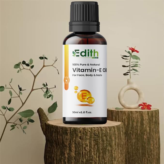 Edith Vitamin E Oil | Blend of Almond, Wheatgerm, Walnut & Carrot Oils | Physician Formulated | Antioxidant | Fight Dullness, Damage & Ageing of Skin-30 ml - Image 1