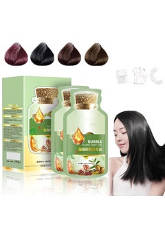 Natural Plant Hair Dye New Botanical Bubble Hair Dye 20ml 10PacksBox Pure Plant Extract for Grey Hair Color Bubble Dye Color Conditioner Shampoo Natural Black