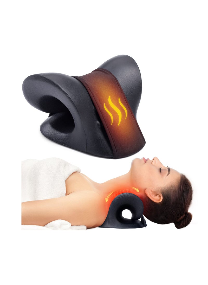 Arabest Neck Stretcher for Neck Pain Relief Heated Cervical Traction Device Pillow with Graphene Heating Pad Neck and Shoulder Relaxer for TMJ Pain Relief and Cervical Spine Alignment  - Image 1