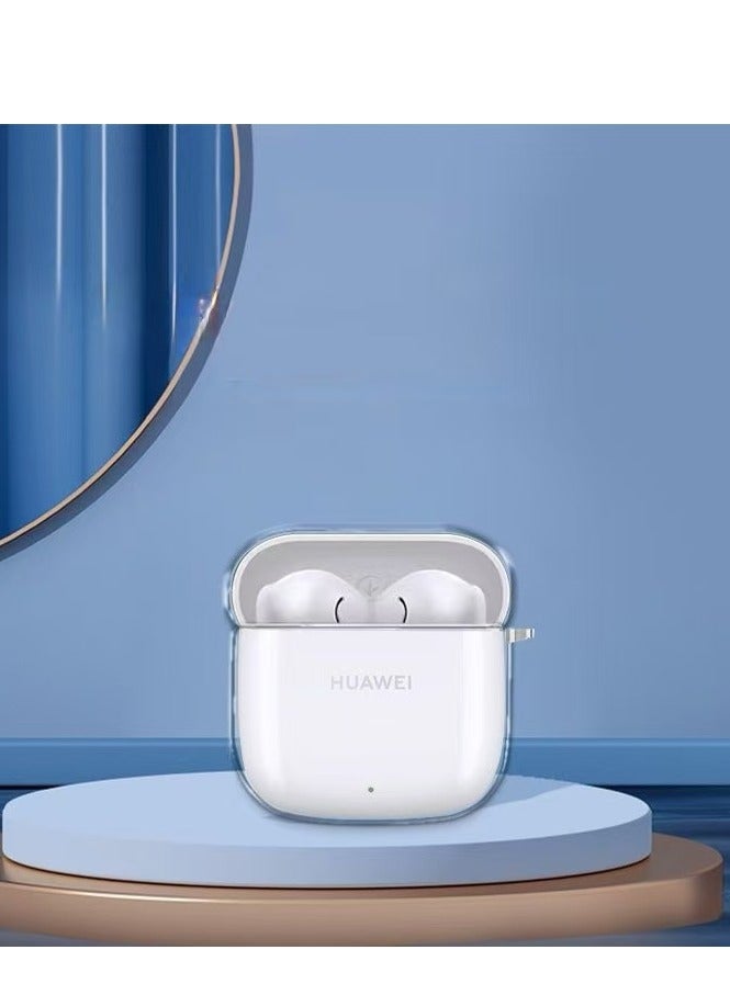 حافظة واقية لسماعات الرأس متوافقة مع حافظة Huawei FreeBuds SE 2 الواقية / حافظة ناعمة من مادة TPU ممتصة للصدمات ومضادة للسقوط / حافظة واقية لسماعات الرأس مع سلسلة مفاتيح - شفافة - Image 2