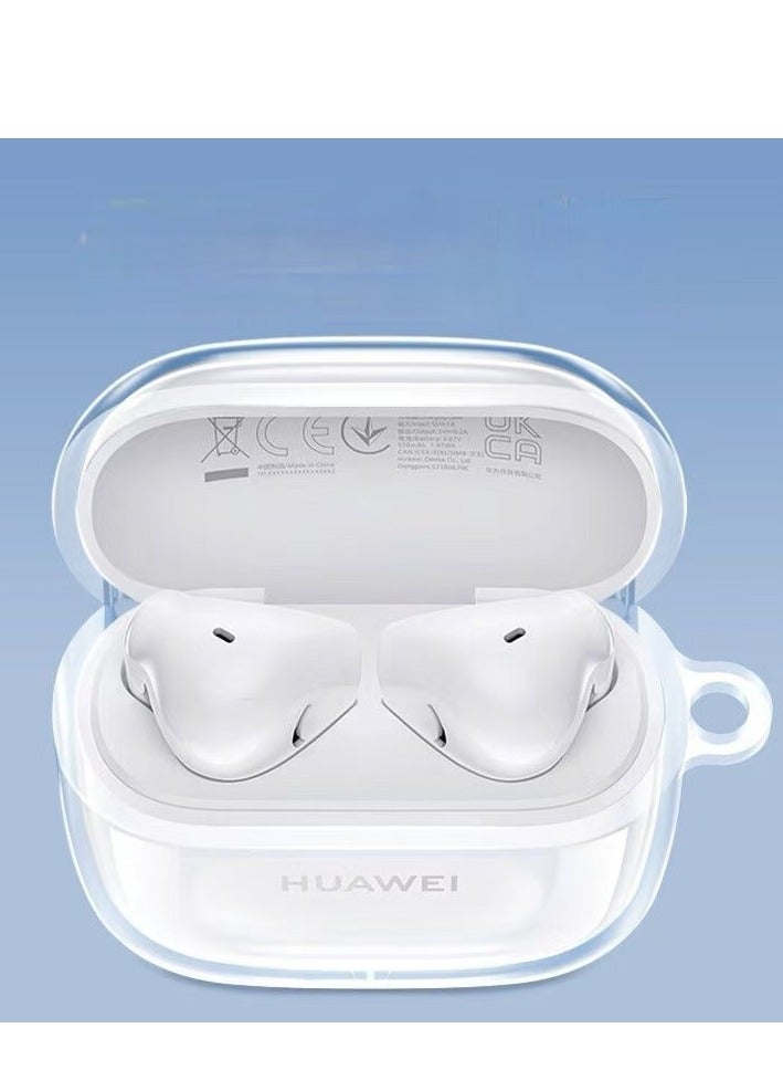 حافظة واقية لسماعات الرأس متوافقة مع حافظة Huawei FreeBuds SE 2 الواقية / حافظة ناعمة من مادة TPU ممتصة للصدمات ومضادة للسقوط / حافظة واقية لسماعات الرأس مع سلسلة مفاتيح - شفافة - Image 5