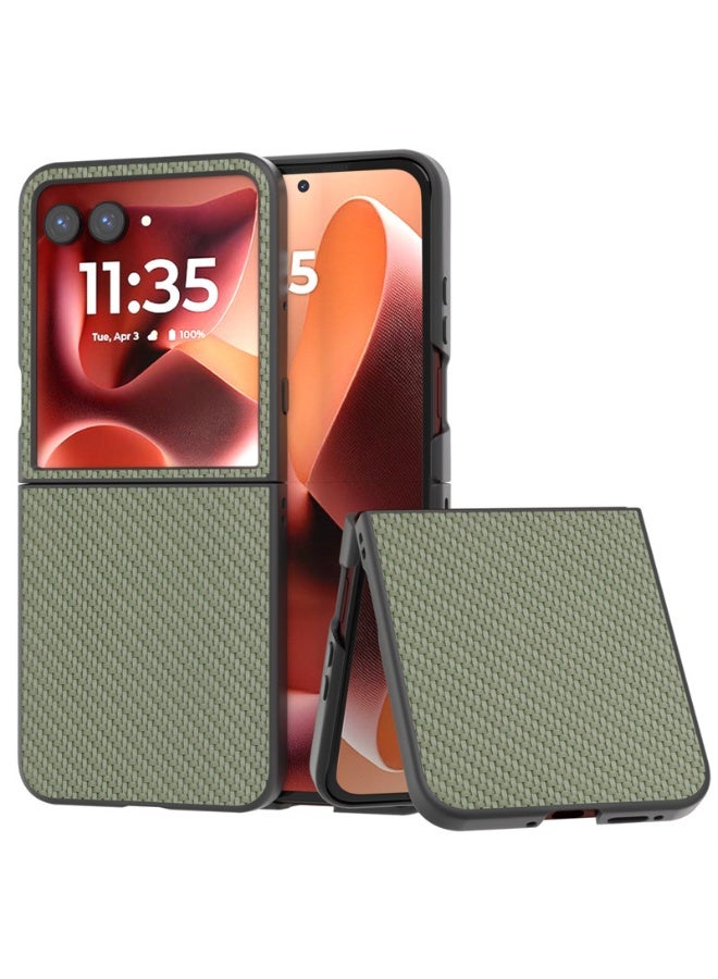 عام غطاء جلد فاخر متوافق مع موتورولا رازر 60 الترا، خفيف الوزن من الجلد وPC مقاوم للصدمات والسقوط. - Image 1