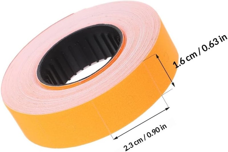 FUOYLOO 10 Rolls Price Labeler Paper Rolls for 6600 Dual-Row Price Gun Orange Sticker Tags 500 Labels Per Roll Compatible Labeller Parts and Pricing Accessories for Retail Use - Image 1