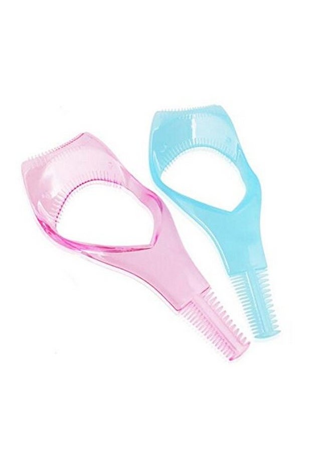 ericotry 2Pcs Plastic Makeup Upper Lower Eye Lash Mascara Applicator Eyelash Brush With Eyelash Comb Eye Makeup Tool For Women (Blue+Pink)  - Image 1