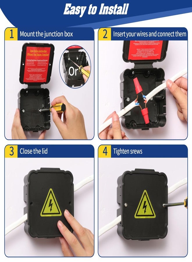 CICHKELY Open Splice Junction Box (Single), One-Piece Junction Box Splice Box. Repair Open Splices, 5 Second Installation Splice Box, Electrical Junction Box, Wire Junction Box - Image 5