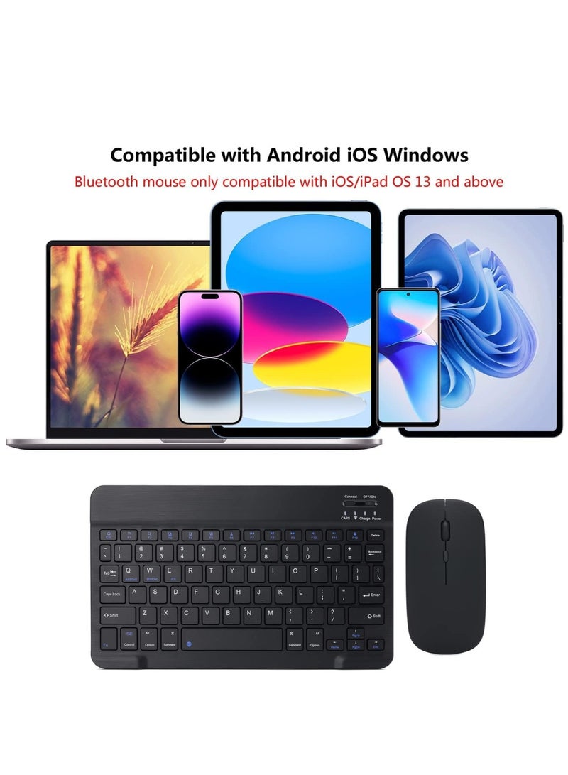 ELTRAZONE Rechargeable Bluetooth Keyboard and Mouse Combo Ultra-Slim Portable Compact Wireless Mouse Keyboard Set for Android Windows Tablet Cell Phone iPhone iPad Pro Air Mini,  - Image 2