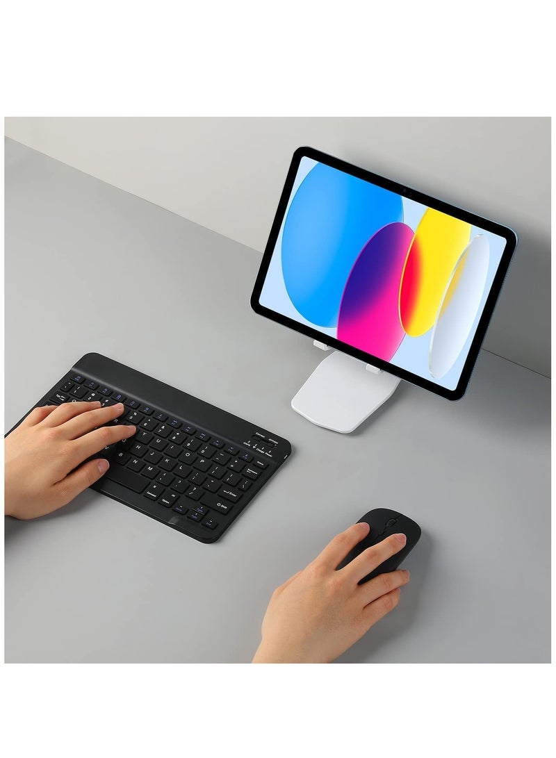 ELTRAZONE Rechargeable Bluetooth Keyboard and Mouse Combo Ultra-Slim Portable Compact Wireless Mouse Keyboard Set for Android Windows Tablet Cell Phone iPhone iPad Pro Air Mini,  - Image 3