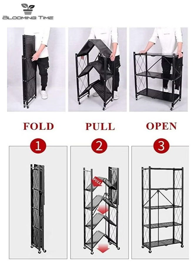 5-Layer Installation-Free Foldable Racks With Wheels For Kitchens, Study Rooms, Garages, Etc. Black - pzsku/Z14143744496223D80CFAZ/45/_/1716277502/501b0d5b-5ccf-4528-84ed-a733df9d69ce