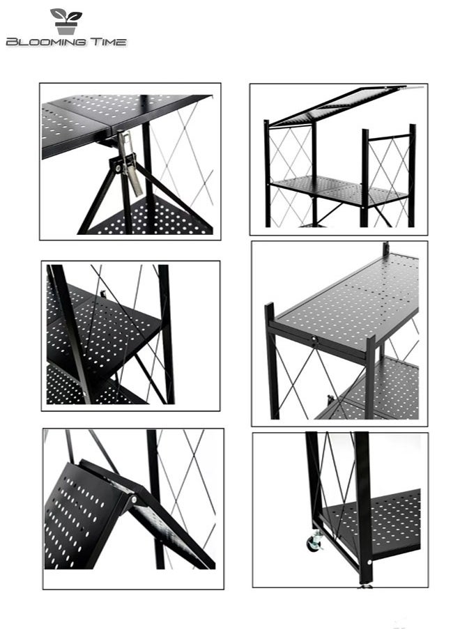 5-Layer Installation-Free Foldable Racks With Wheels For Kitchens, Study Rooms, Garages, Etc. Black - pzsku/Z14143744496223D80CFAZ/45/_/1716277522/a3770905-faad-4131-9d5f-3bff3a761a89