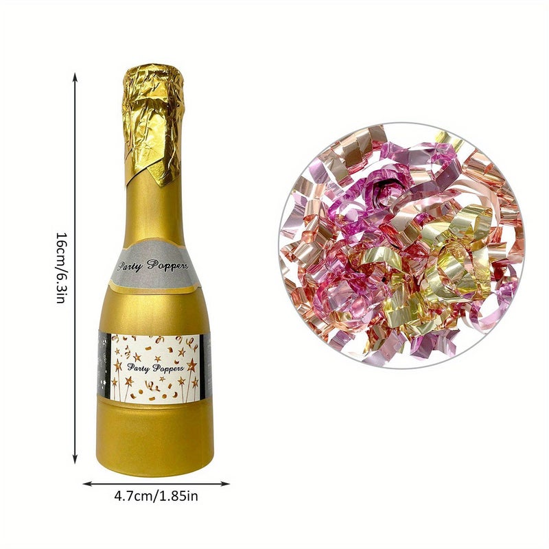 6pcs Pink Rose Gold Champagne Bottle Firecracker Tubes For Wedding Birthday Party - Image 4