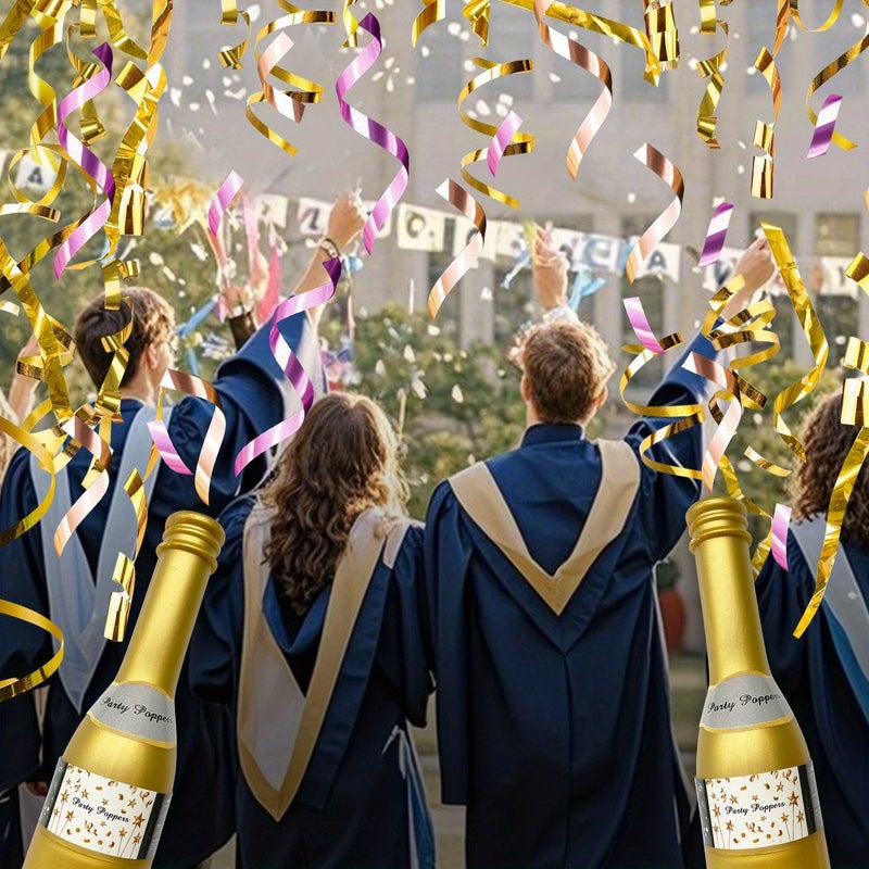 6pcs Pink Rose Gold Champagne Bottle Firecracker Tubes For Wedding Birthday Party - Image 5