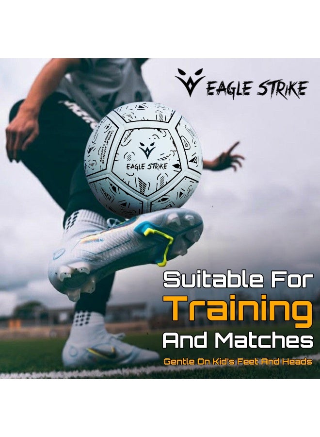 Eagle Strike Professional Match Soccer Ball – Size 5 PU Football, Official Weight 420-440g for Training & Match Play - Image 2